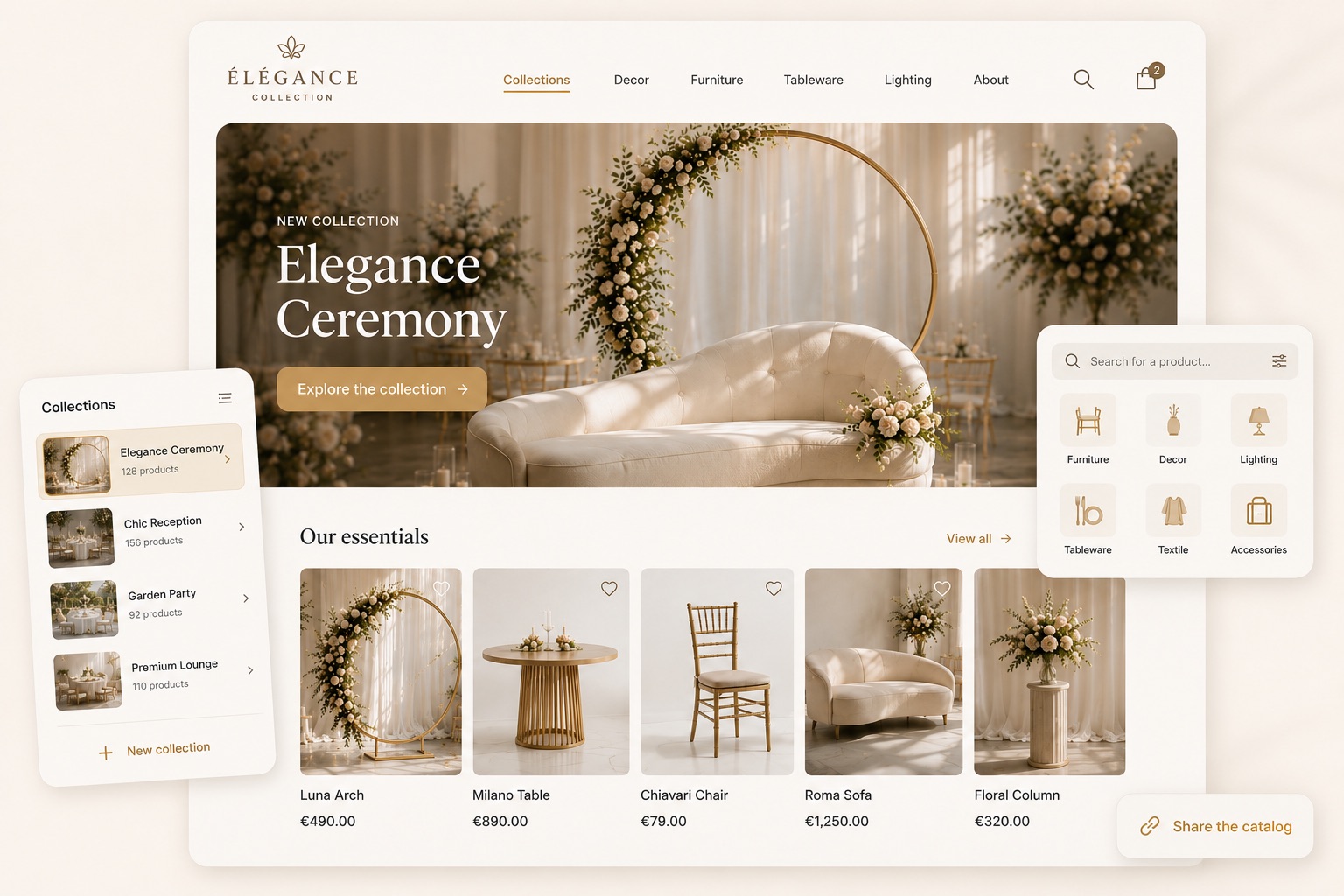 Vitrin branding interface